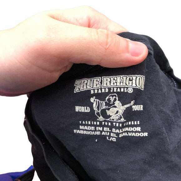 VINTAGE True Religion Shirt Flock Buddha SS Large - Picture 5 of 5